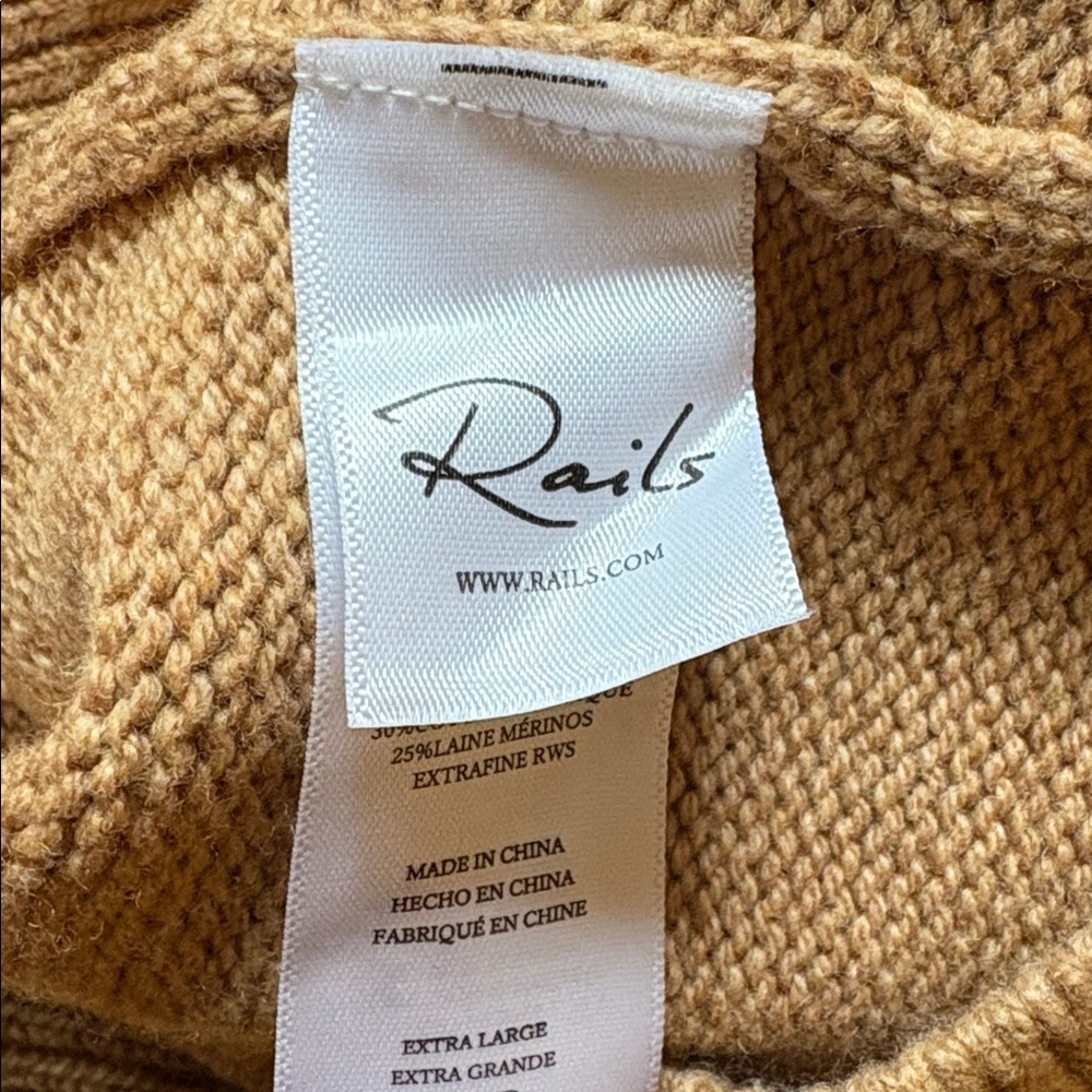 NEW RAILS Mavie Horse Cardigan Camel Cotton/Wool Blend size XL - Picture 13 of 16